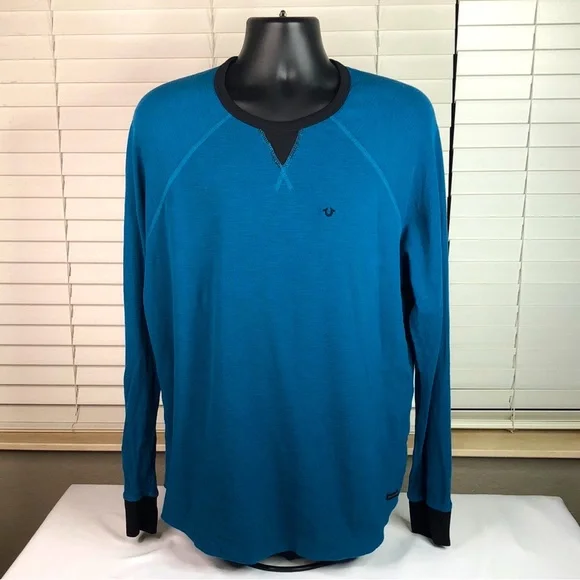 True Religion Shirts True Religion Blue Waffle Recurve Long